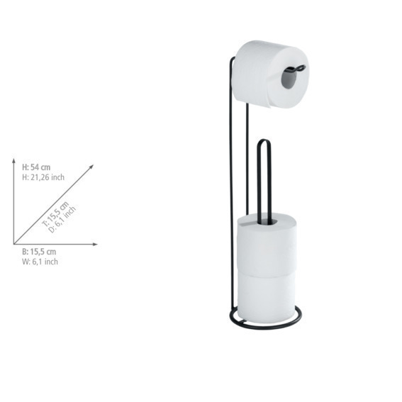 Wenko toiletrolhouder 2-in-1 lugano zwart
