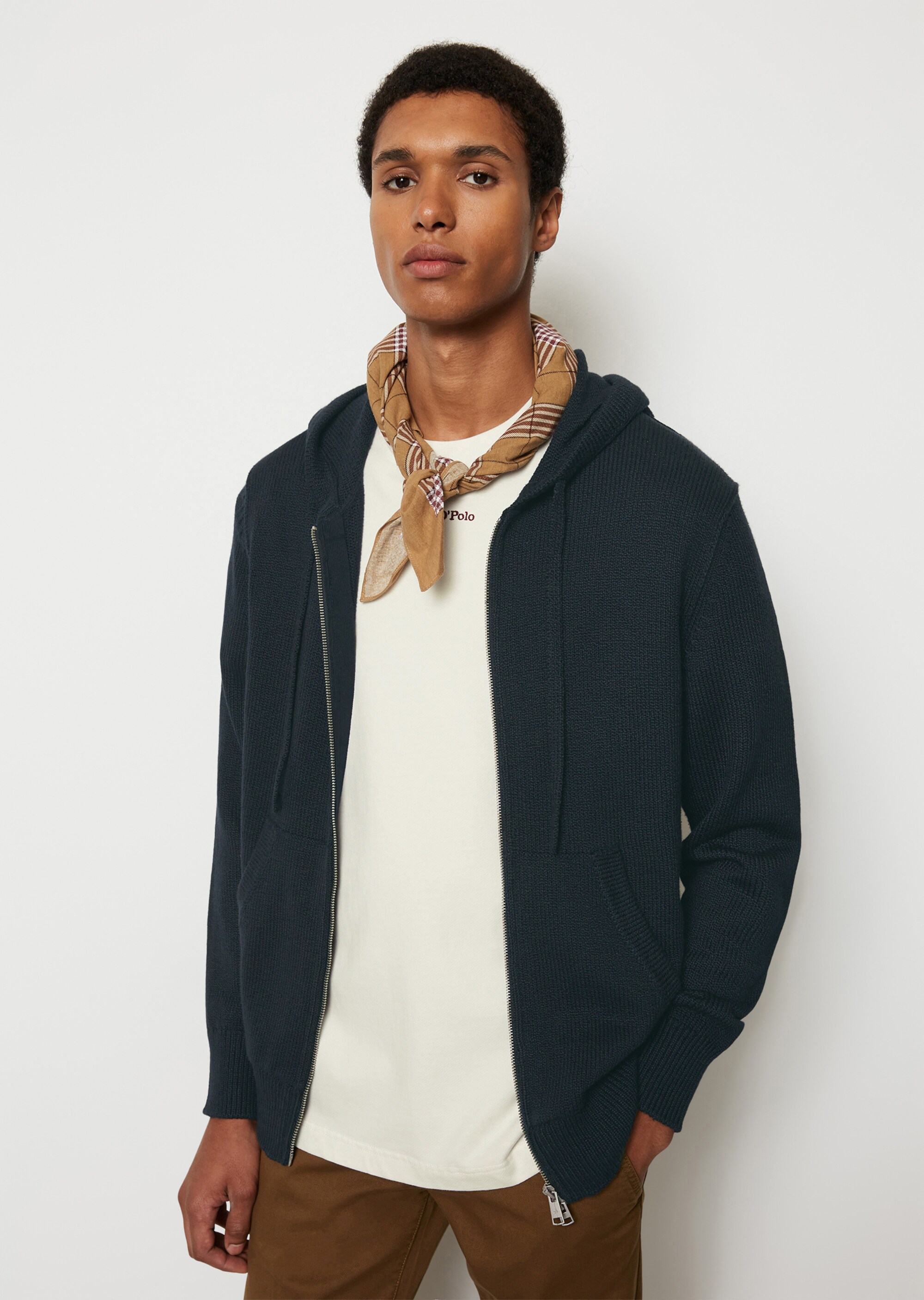 Strickjacke regular mit Kapuze