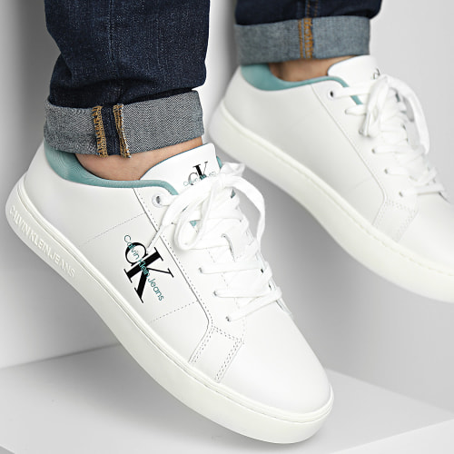 Baskets Classic Cupsole Low Leather 0864 Bright White Oil Blue