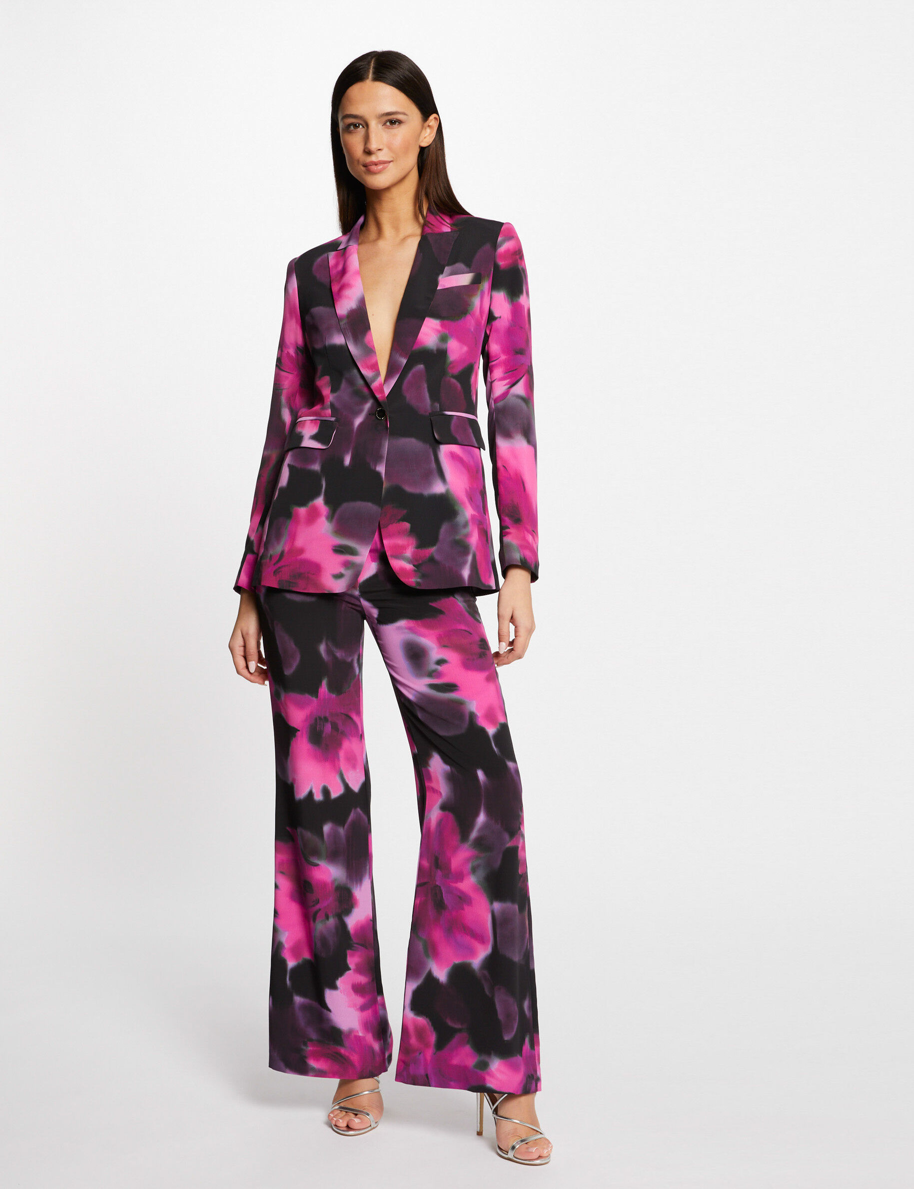 Veste tailleur droite imprimé floral multico femme - multico