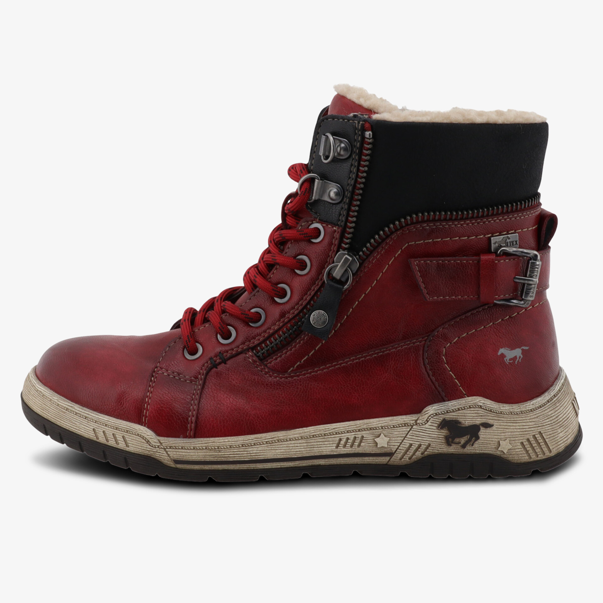 MUSTANG Damen Schnürstiefeletten rot