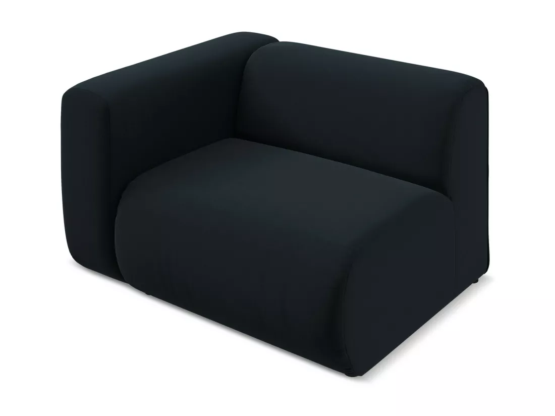 Module avec accoudoirs gauche en velours - bleu royal - EKAHI