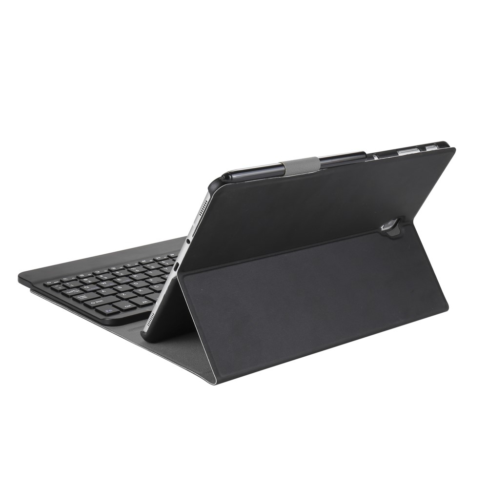Samsung Galaxy Tab A 10.5 Leder Tasche Magnet Bluetooth Tastatur Abnehmbar (QWERTY) - Schwarz