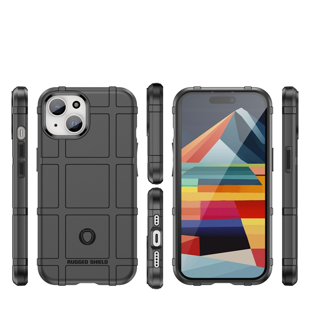 iPhone 15 Outdoor Gummi Schutzhülle Anti-Shock - Schwarz