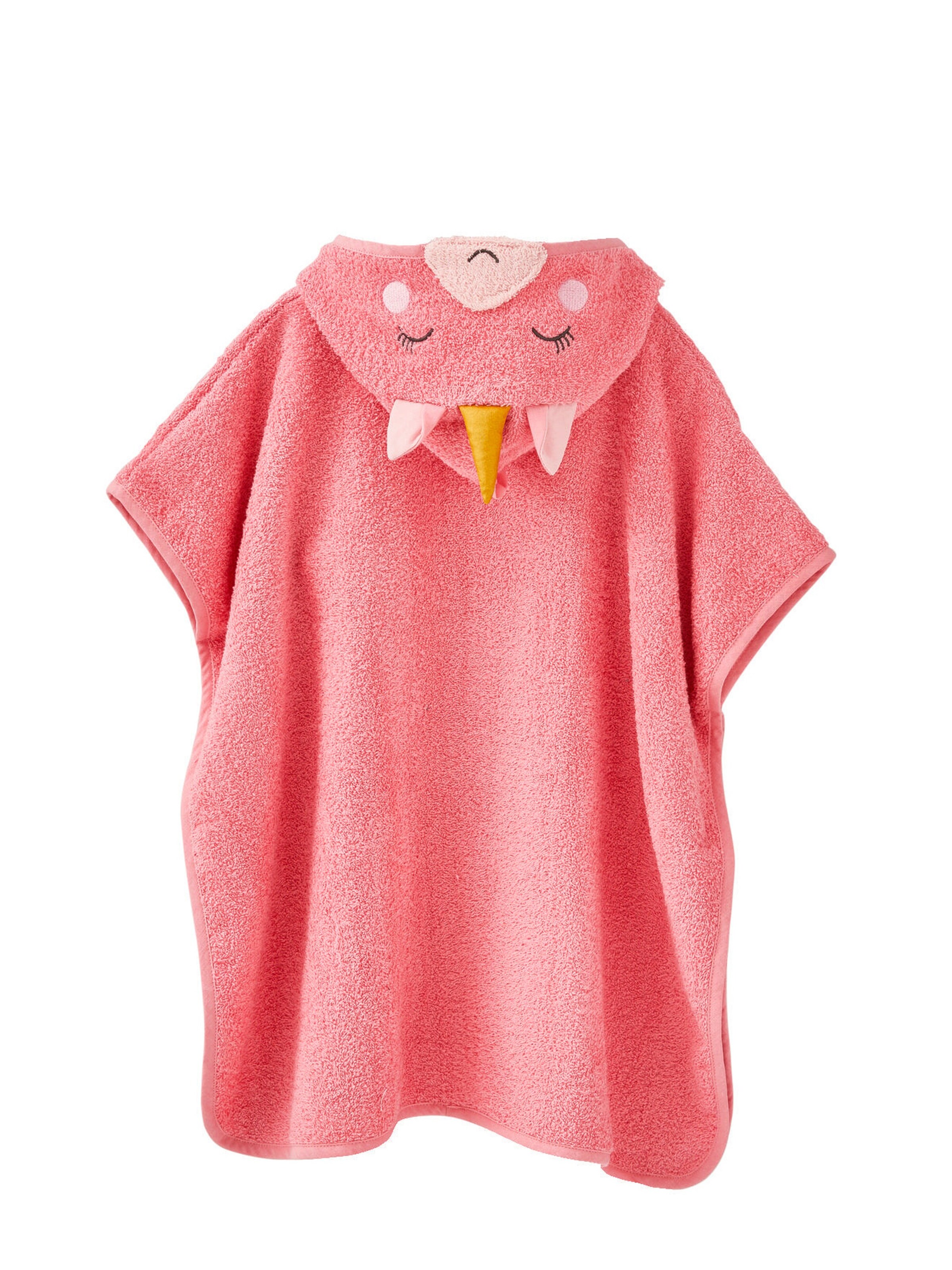 Vertbaudet Kinder Bade-Poncho, Einhorn-Kostüm rosa