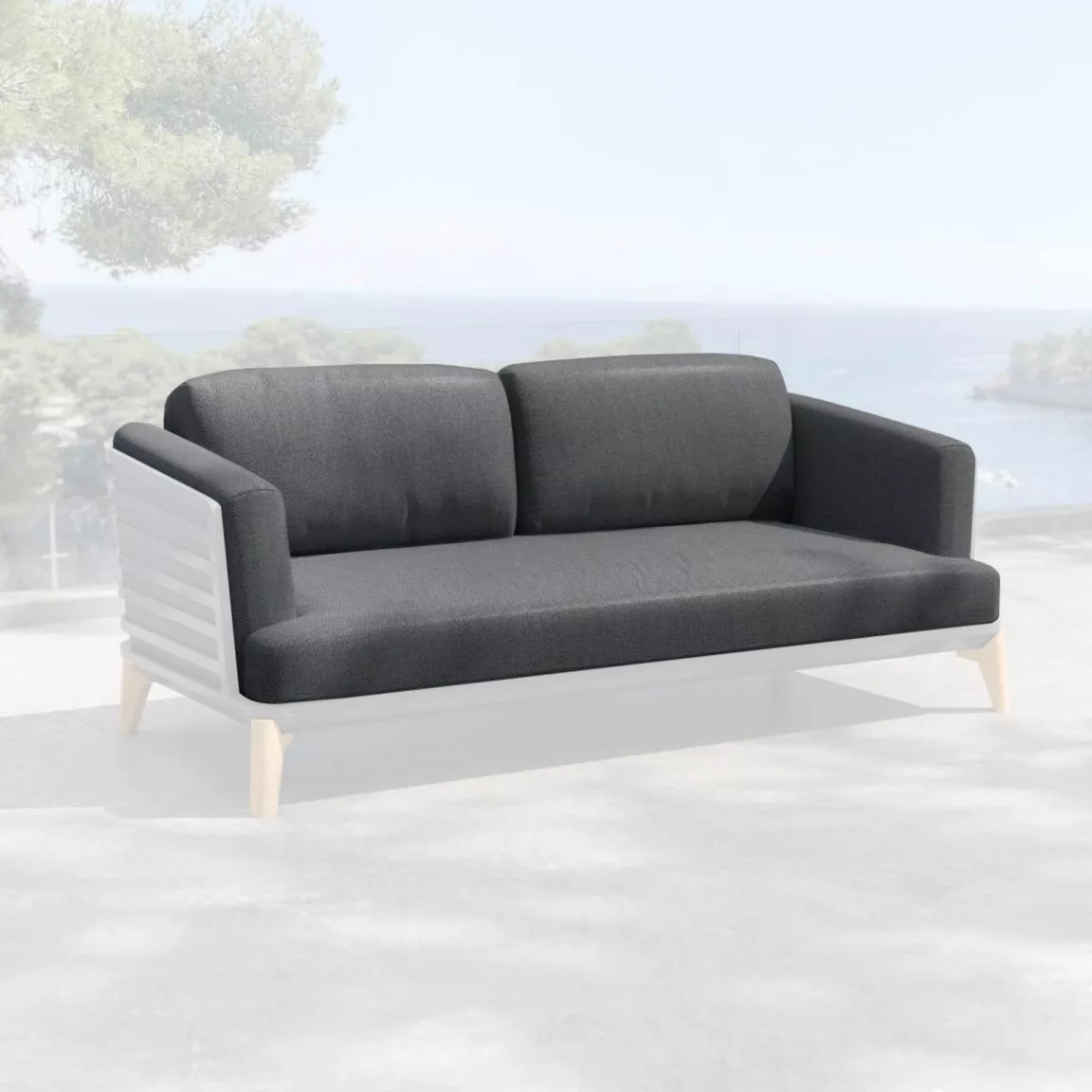Housses de coussin de remplacement pour Canapé 2 places Monte Carlo Gris anthracite