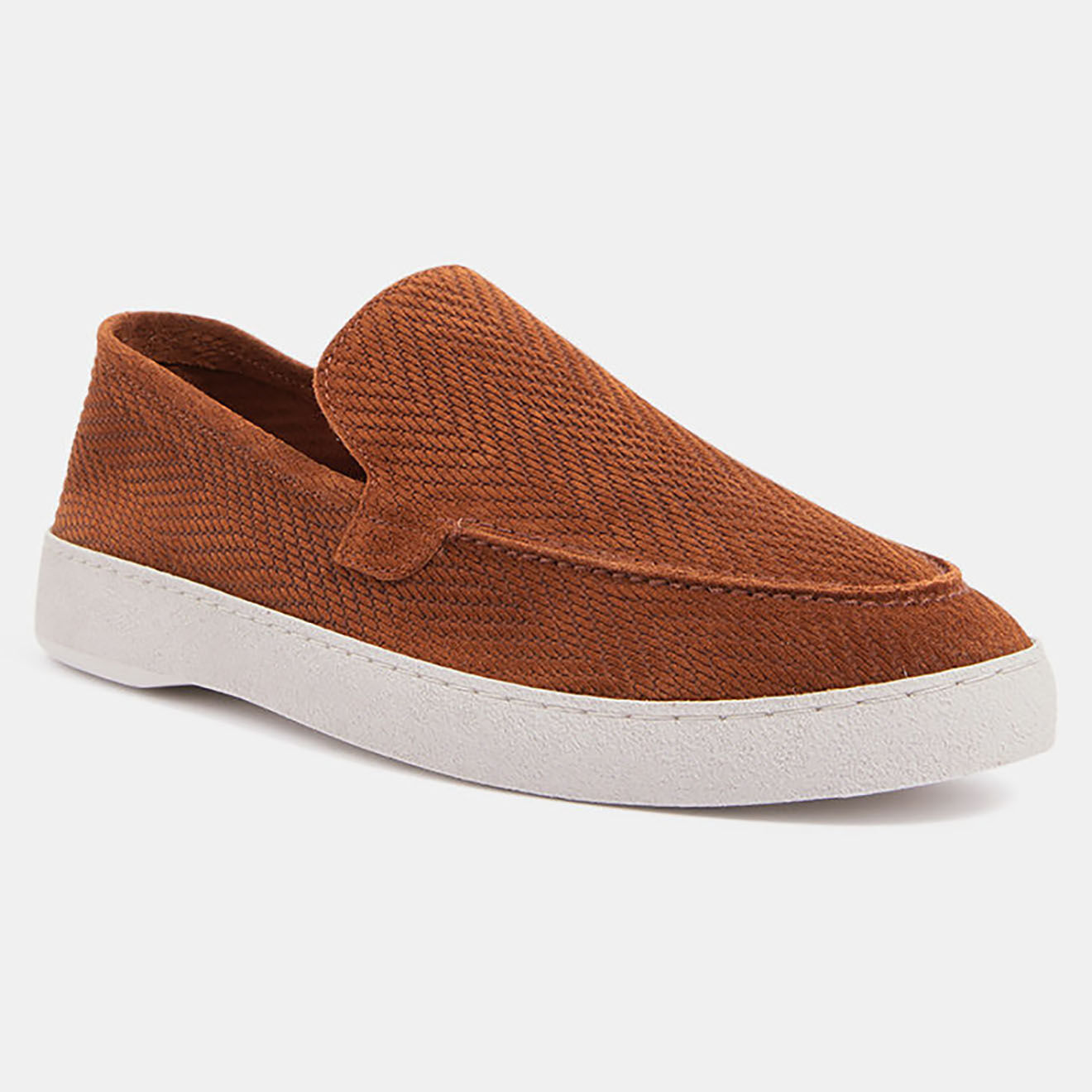 Comptoir GL Mocassins en Velours de Cuir embossés camel