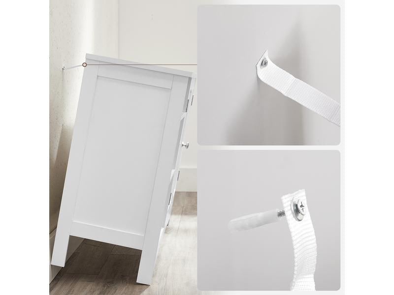 VASAGLE Waschbeckenunterschrank 90 x 60 cm, Weiss Badezimmerregal