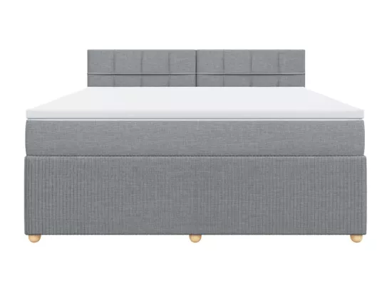 Sommier à lattes de lit avec matelas Gris clair 180x200cm Tissu