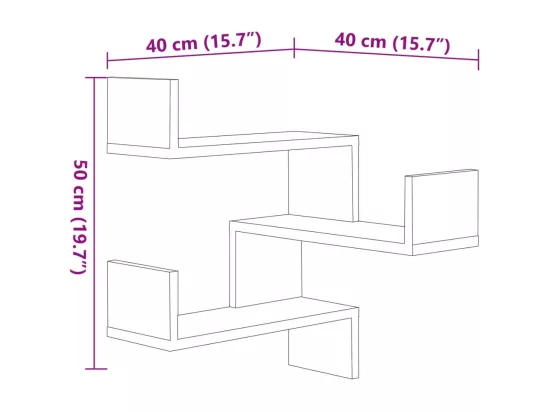 Étagères murales d'angle 2 pcs Blanc brillant Bois d’ingénierie