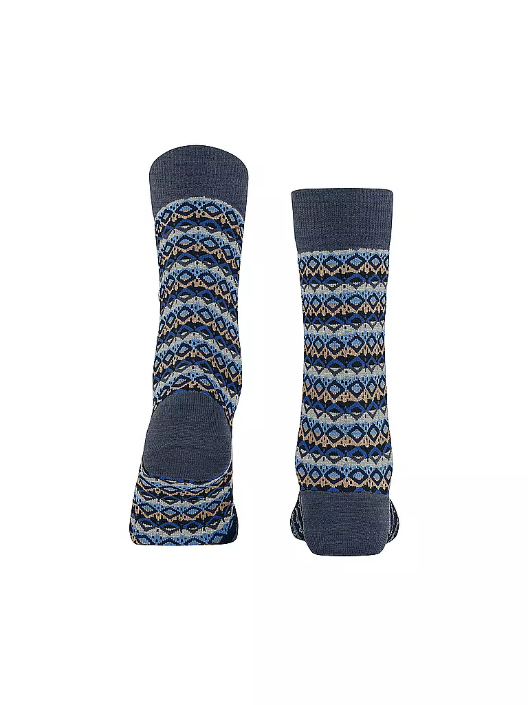 BURLINGTON Damen Socken MODERN FAIR ISLE 36-41 dark blue melange blau