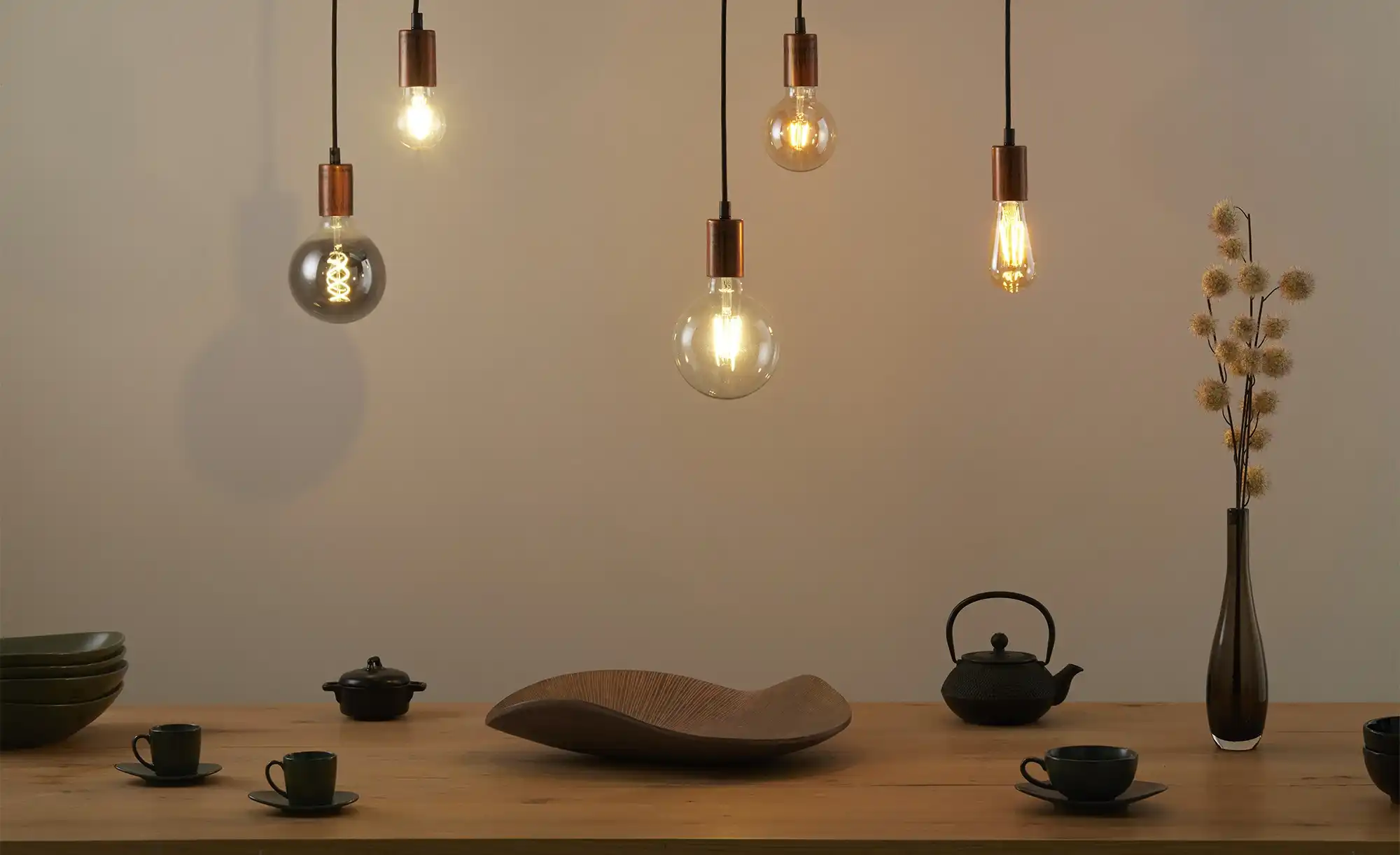 Trio Pendelleuchte, 5-flammig, kupferantikfarbig