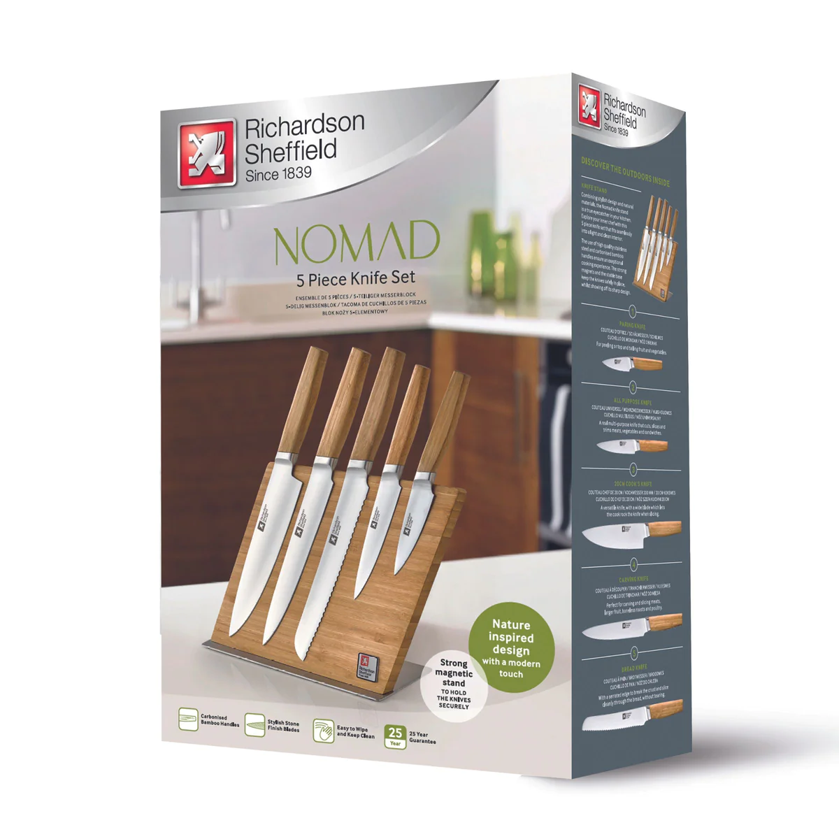 Nomad - Bloc 5 couteaux de cuisine Richardson Sheffield