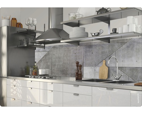 Keukenachterwand mySpotti Splash Betonplaten betonnen wand 2800 x 600 mm SP-F2-1248