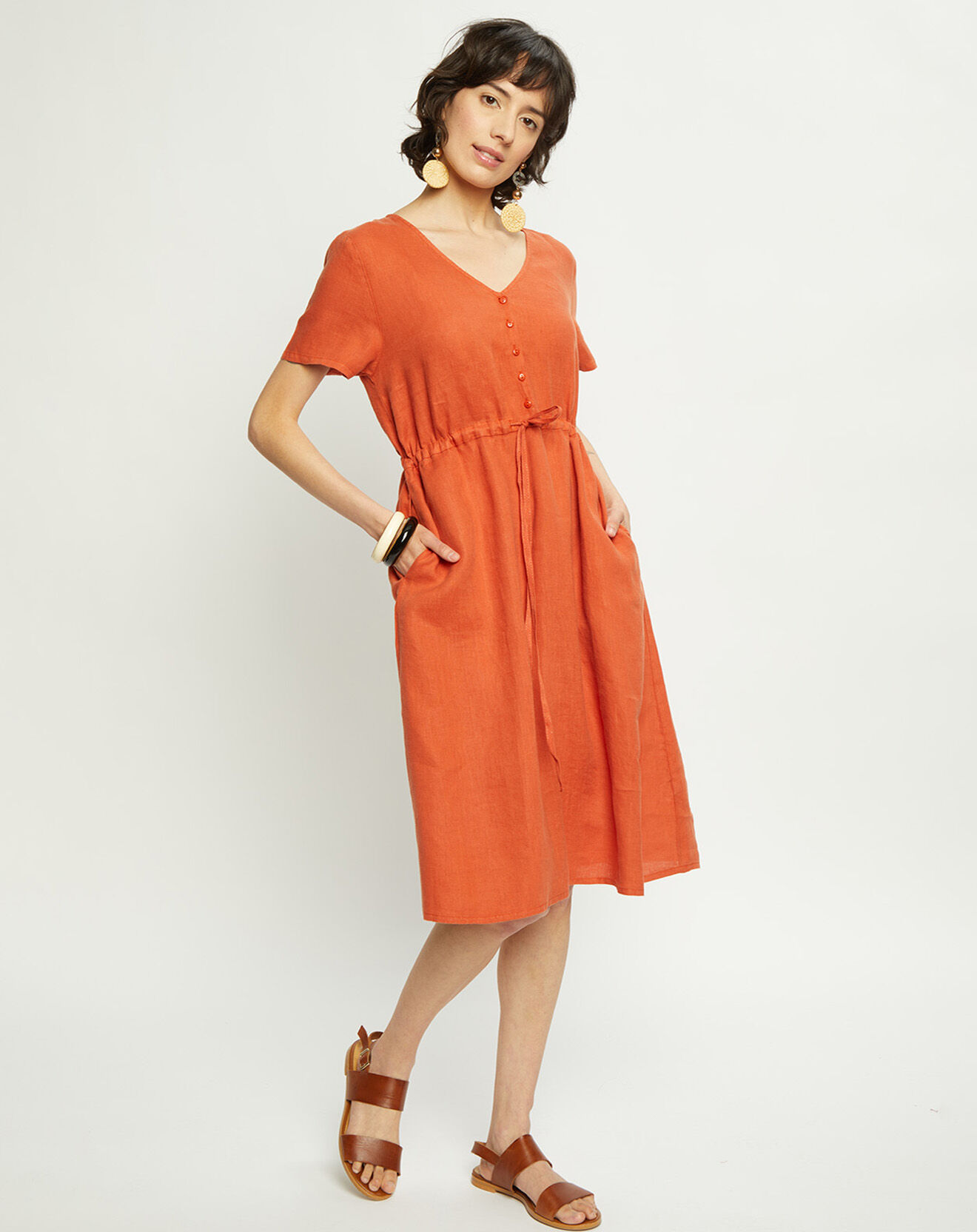 Harris Wilson Robe 100% Lin Lilirose rousse