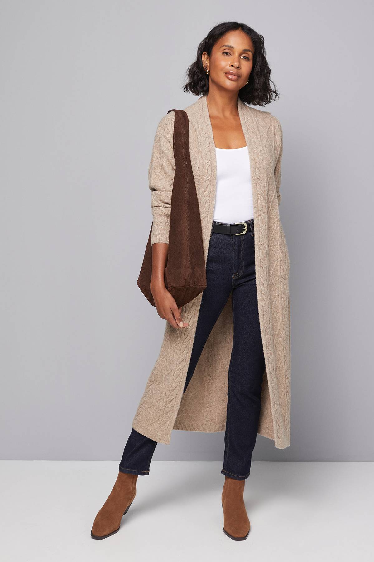 Wallis Cardigan Long Maxi à Torsades