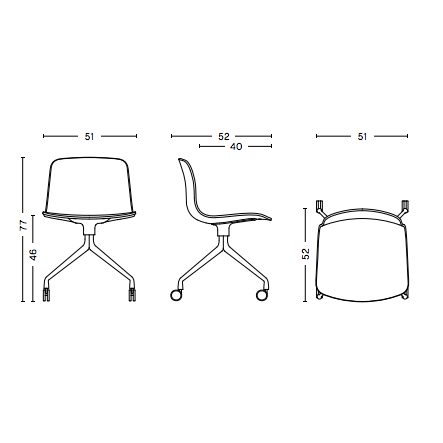 Bureaustoel AAC14 wit onderstel soft black