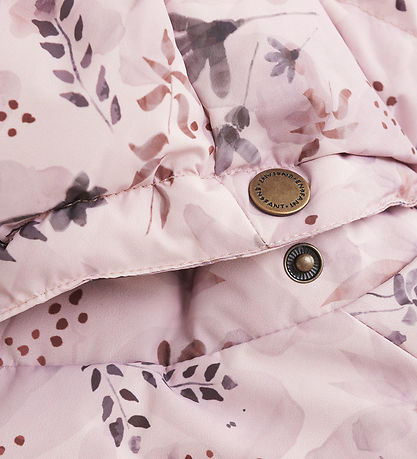 En Fant Steppjacke - Quilt - Brüniertes Flieder m. Blumen
