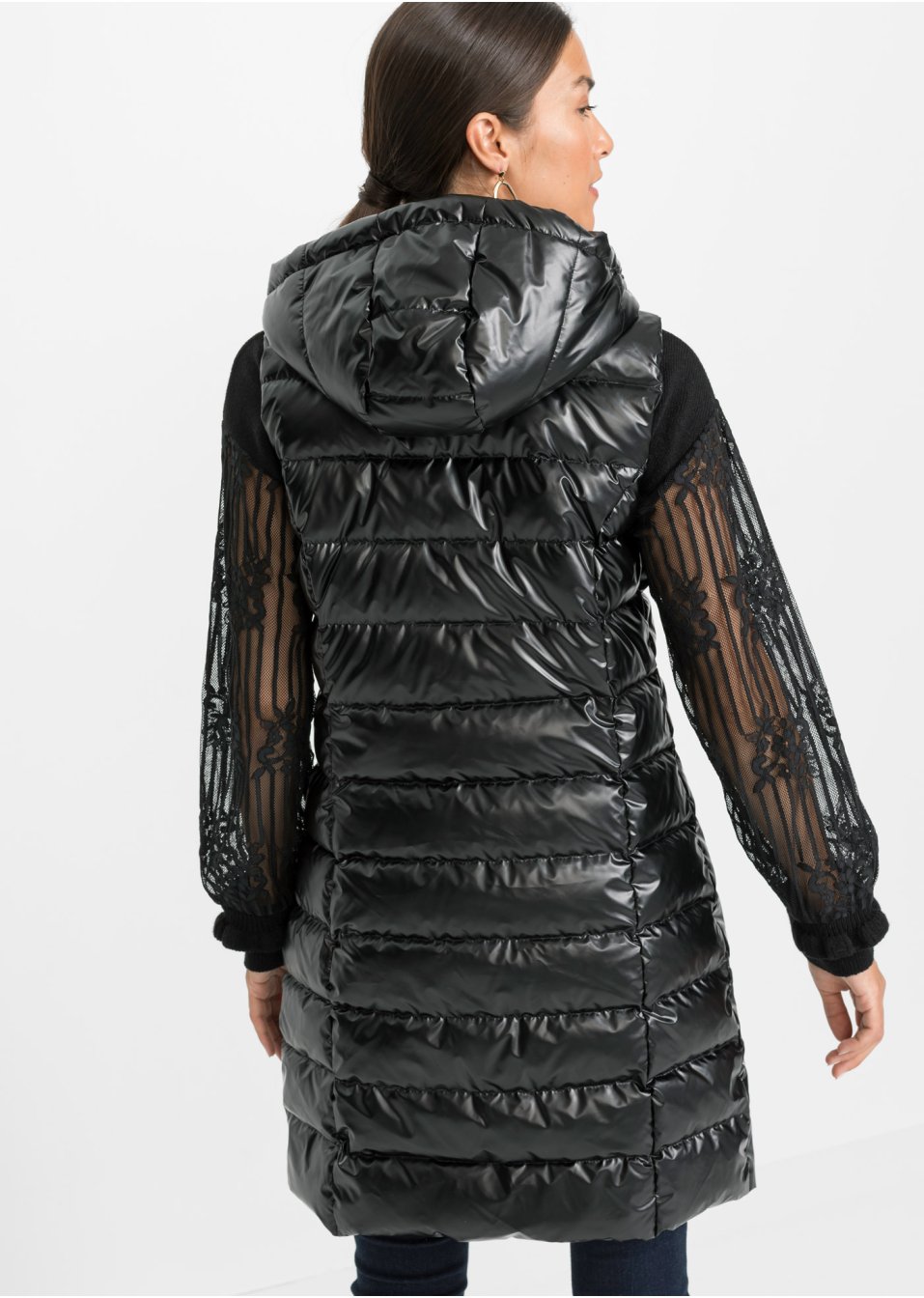 Gilet matelassé sans manches, effet brillant