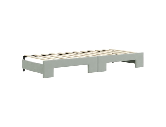 VIDAXL - Lit de jour avec gigogne et matelas gris clair 80x200cm velo...