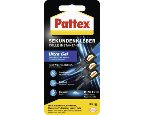 Pattex Superlijm Ultra Gel Mini-Trio 3 x 1 g