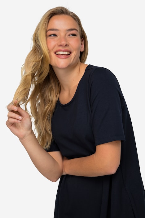 Jerseykleid, Wording-Print, Rundhals, Halbarm