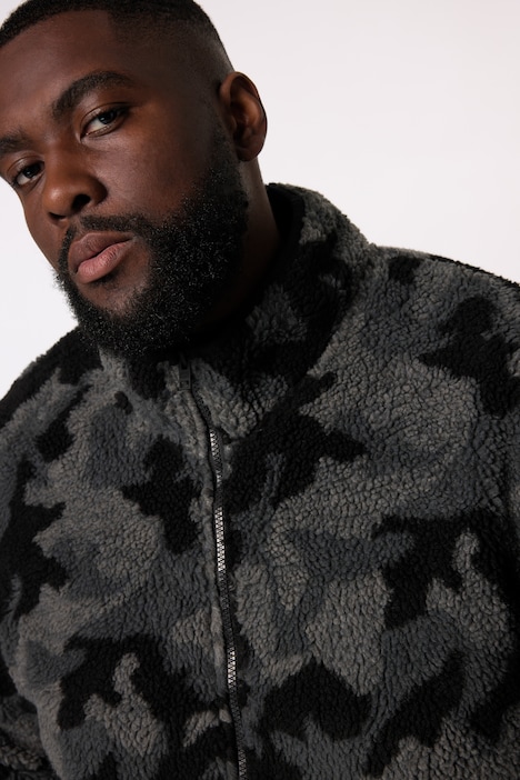 STHUGE Teddyjacke, Camouflage, Stehkragen, bis 8 XL