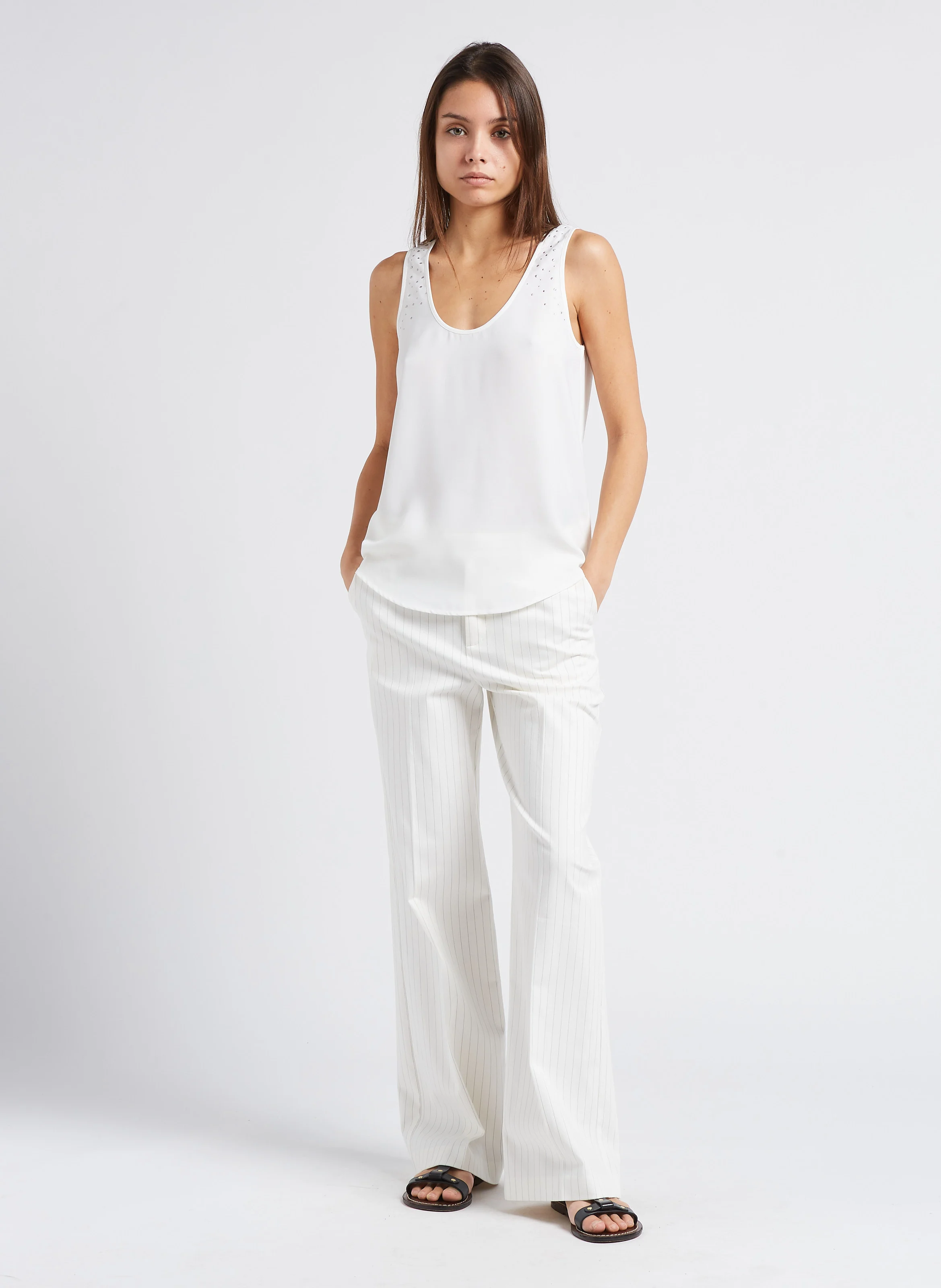 Top col rond | Blanc