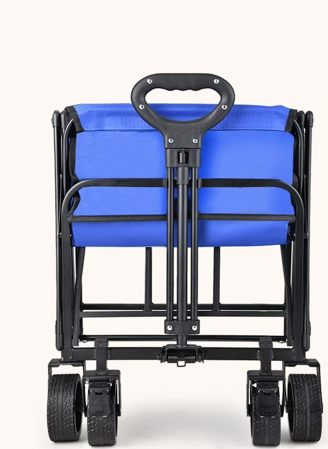 (100L) Faltbarer Leiterwagen Outdoor Bollerwagen Transporthilfe für Camping   Festivals - Blau