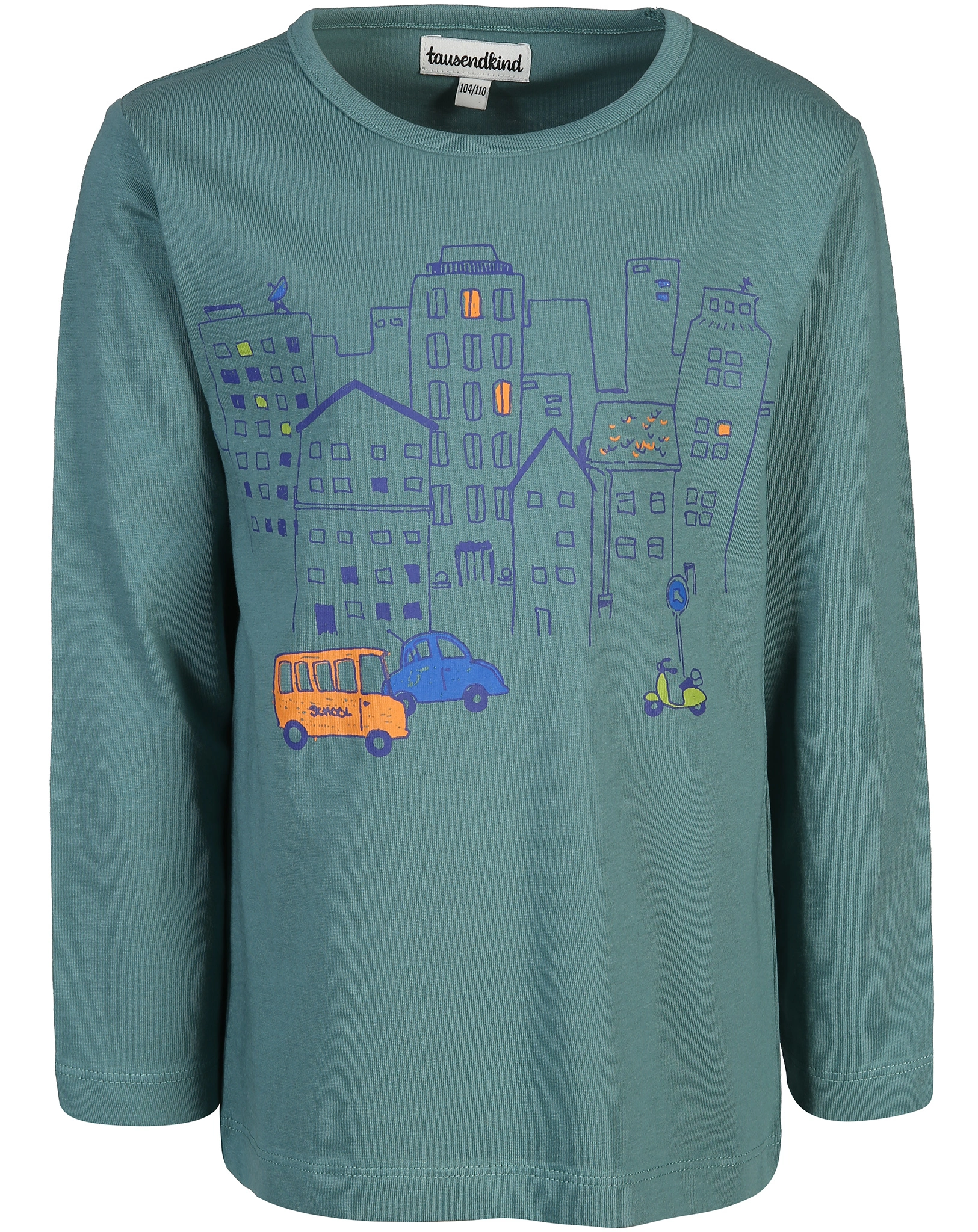 Langarmshirt STADTLEBEN in jade grün