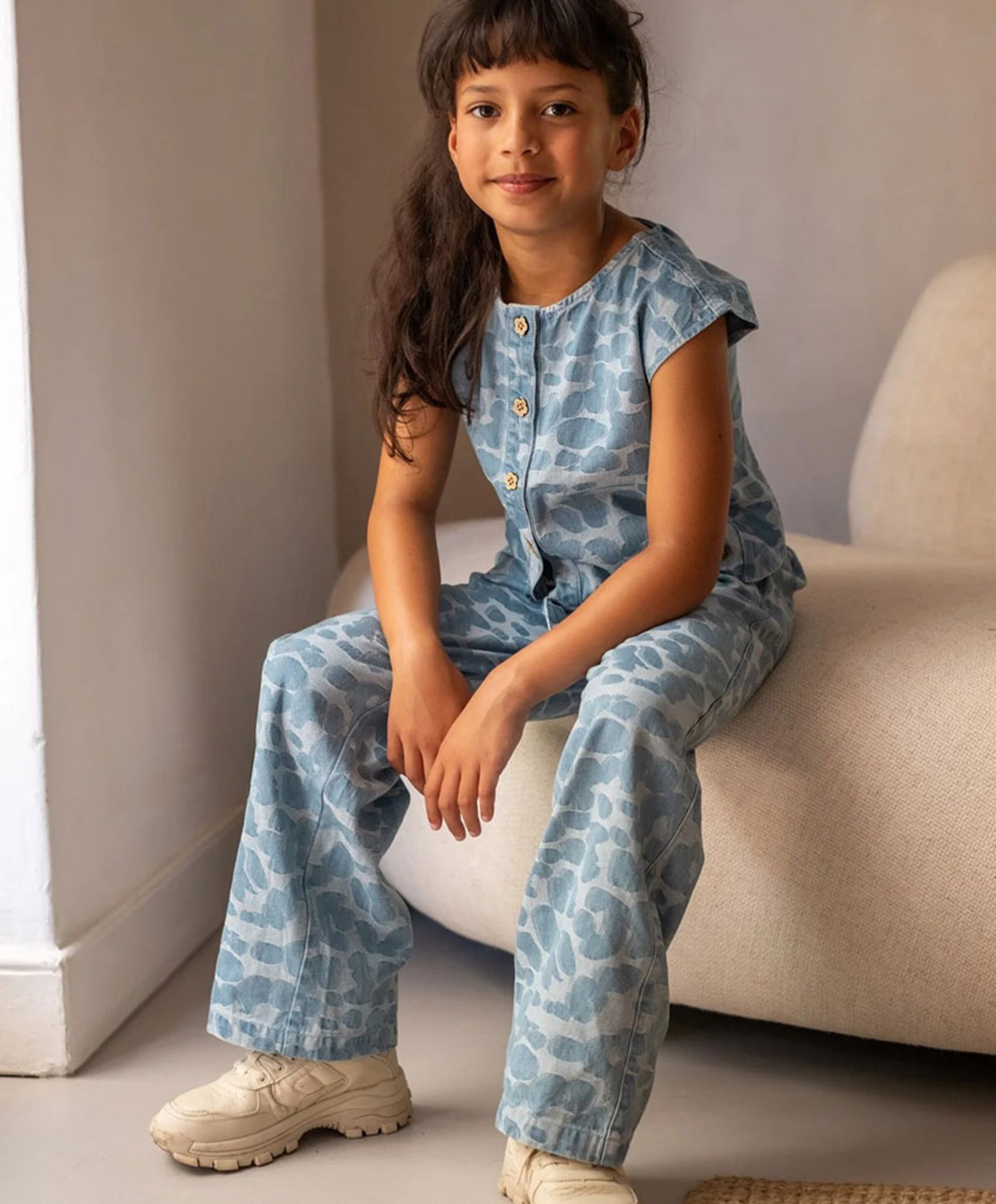 Like Flo Fleur chambrey meisjes broek blauw