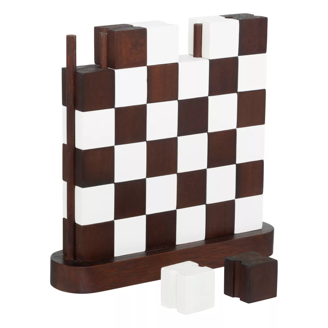 Jeu Damier Bois (27 x 28 cm) Twist Marron