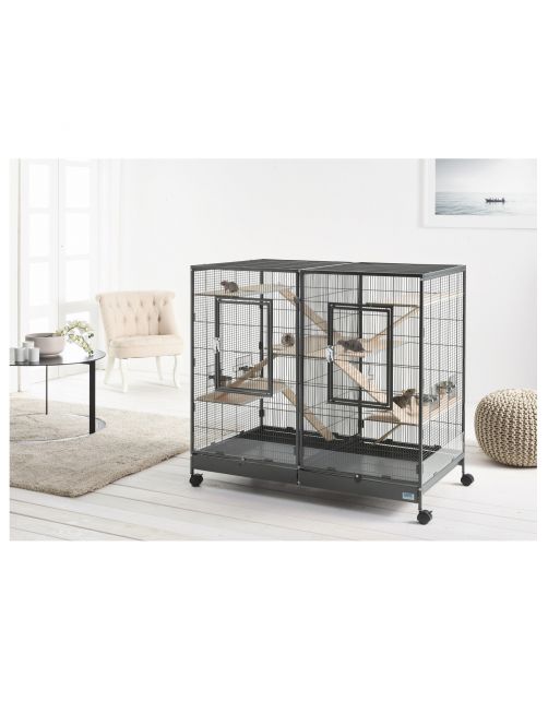 Savic Kleine Dierenkooi Tasmania 120 - Dierenverblijf - 120x65x107 cm Zwart
