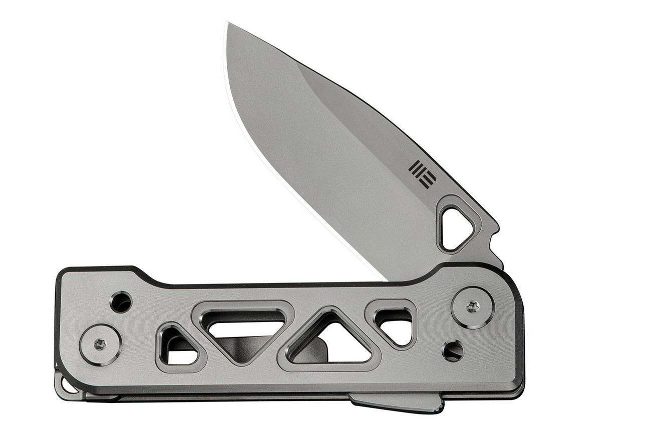 WE Knife Tyro WE24001-2 Stonewashed CPM 20CV, Gray Titanium, Snecx Tan design, zakmes