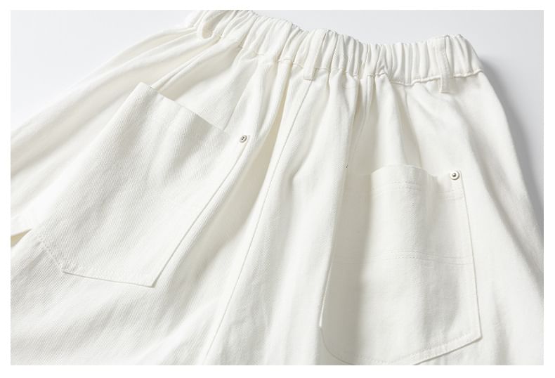 Shineon Studio - Hoge taille effen cargo shorts