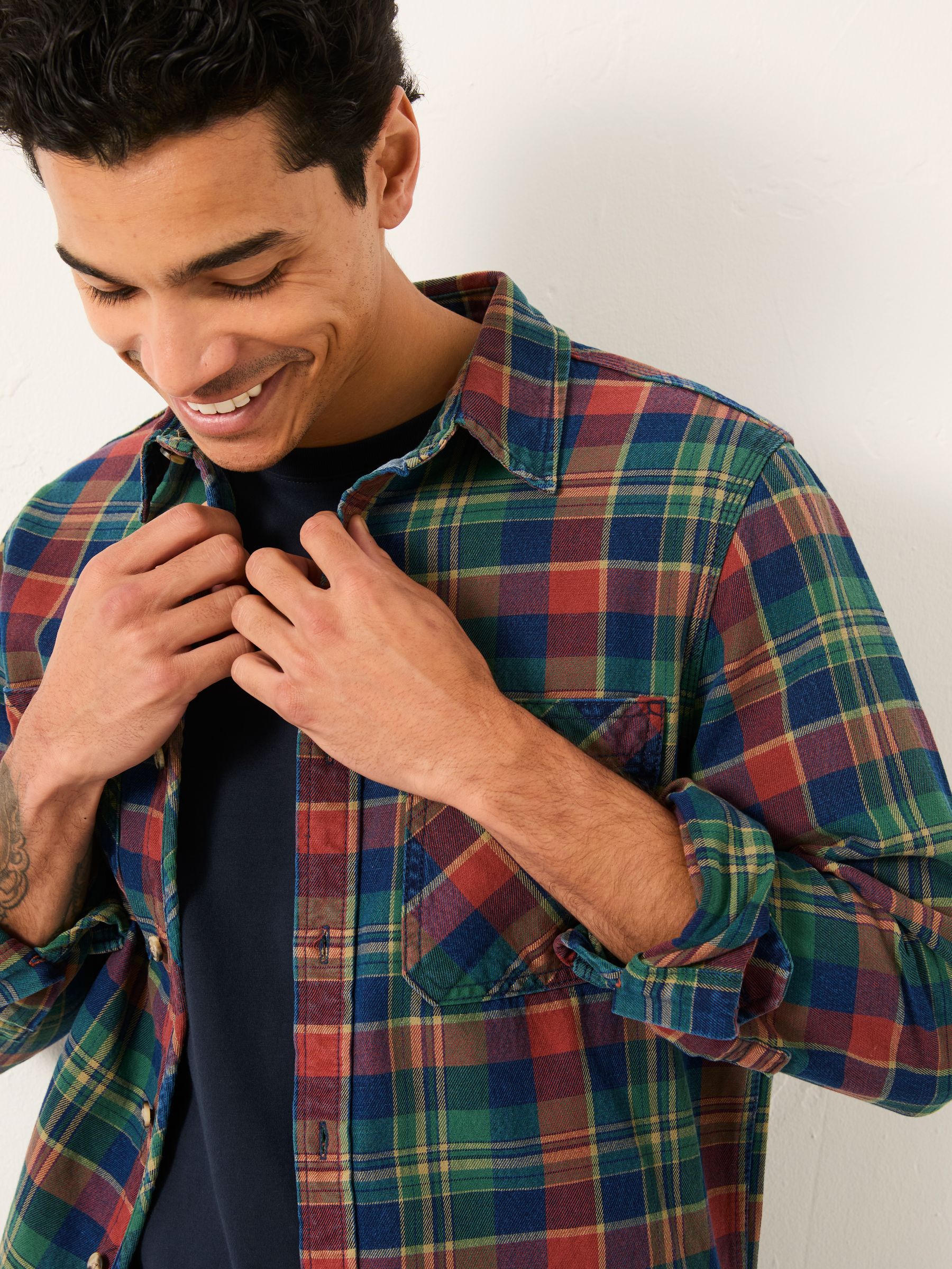 Veelkleurig - FatFace Long Sleeve Buffalo Check Shirt