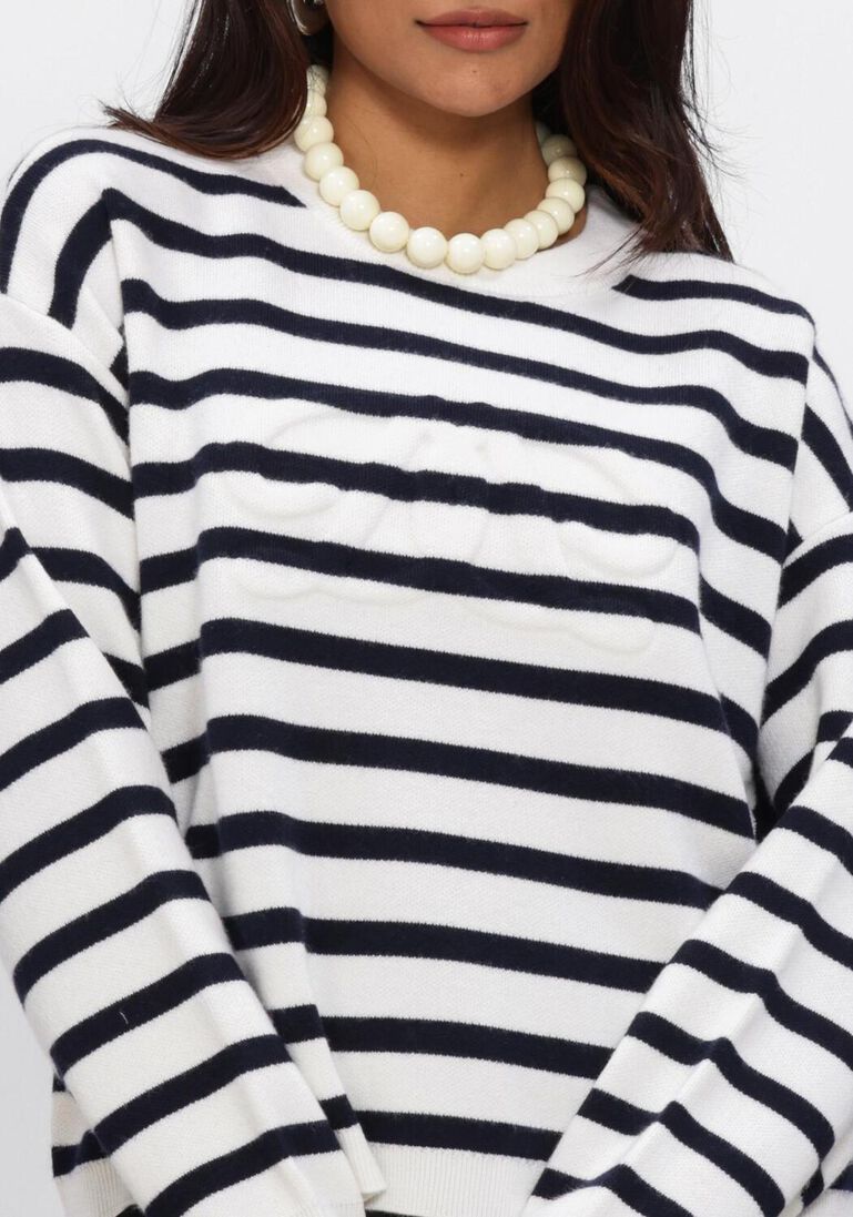 donkerblauwe dante6 sweater twixa stripe 3d logo sweater