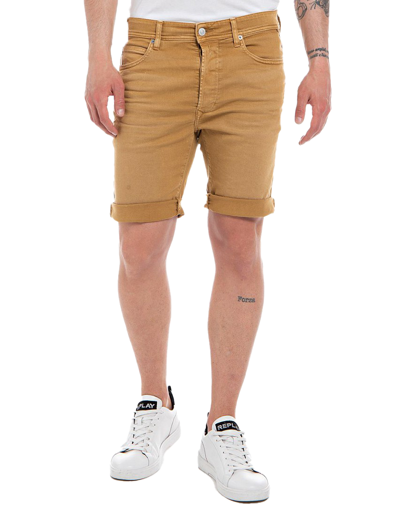 REPLAY SHORT EN JEAN HOMME BISCUIT