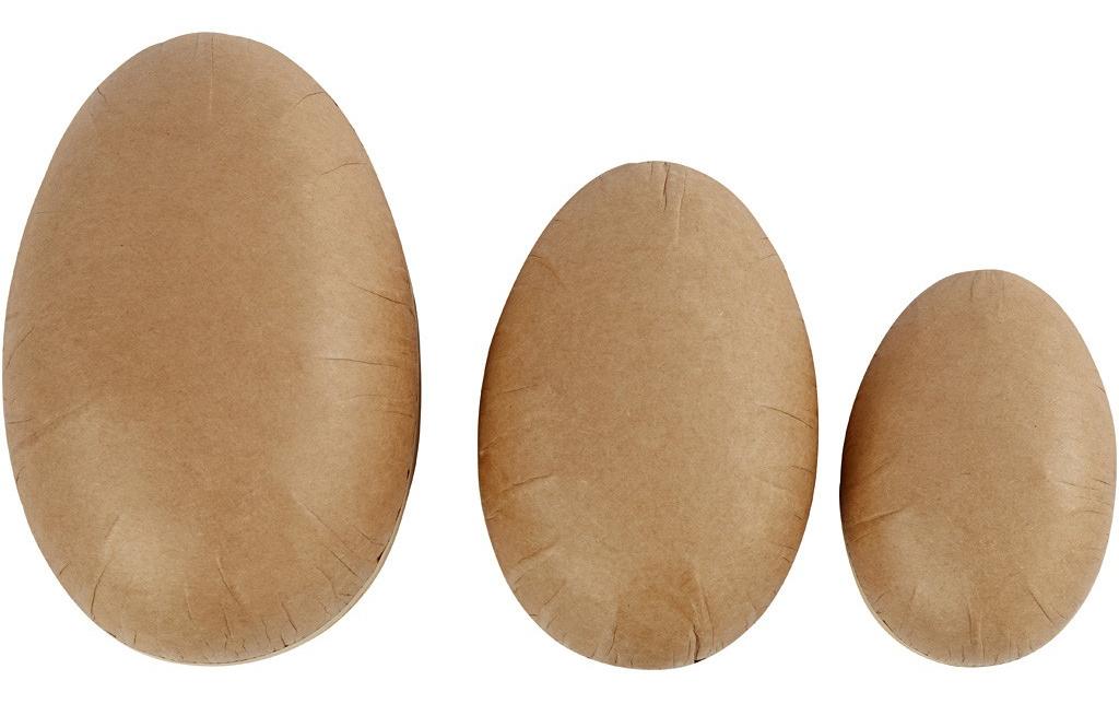Ostereier 3 Stück, BraunOsterei zum Befüllen als Osternest