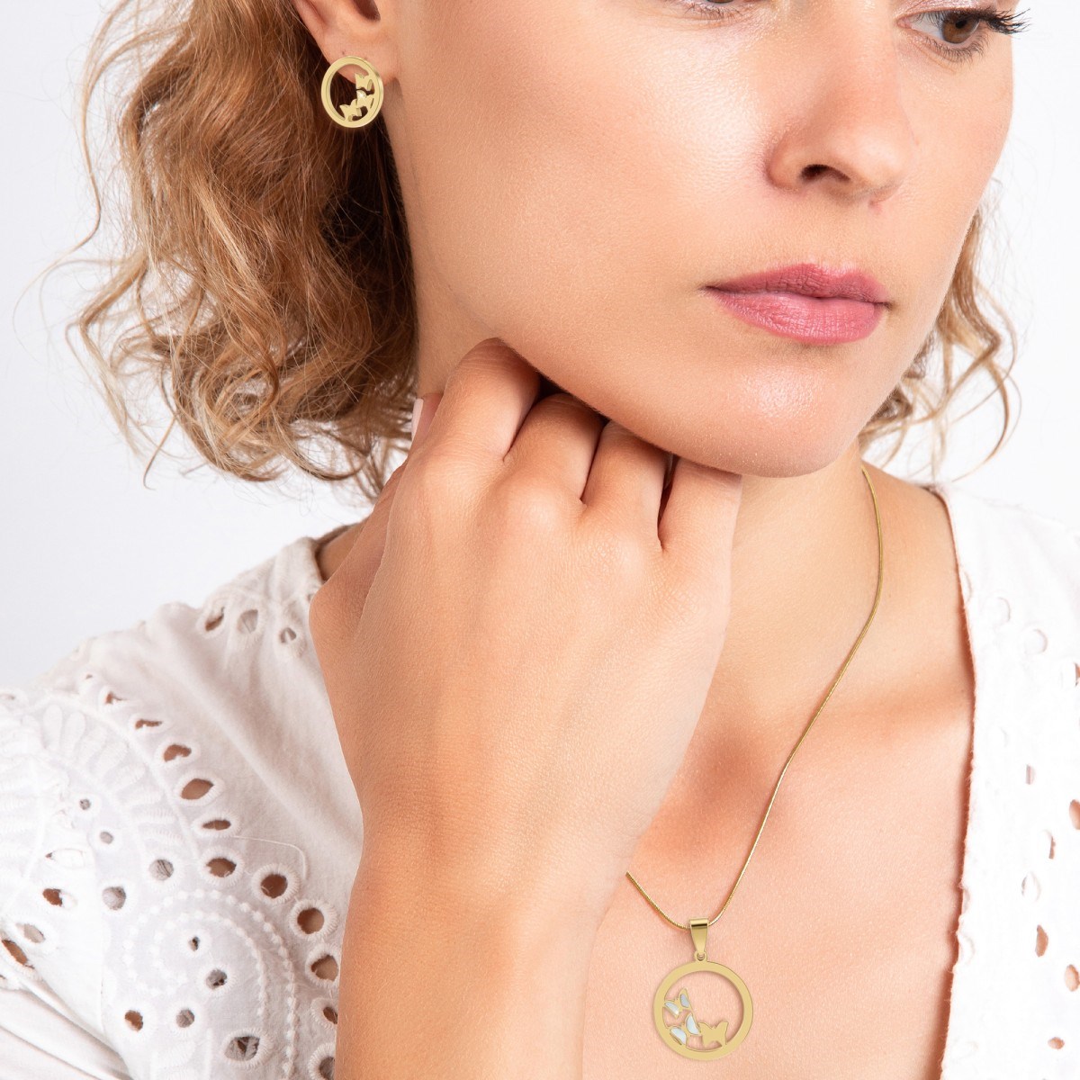 Parure collier et boucles d'oreilles papillons par SC Bohème