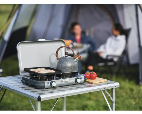 Campingaz 2-pits gasbarbecue zilver inclusief grillrooster
