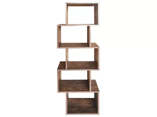 Bibliothèque zigzag - 5 niveaux - effet bois vintage - Kaliopsi