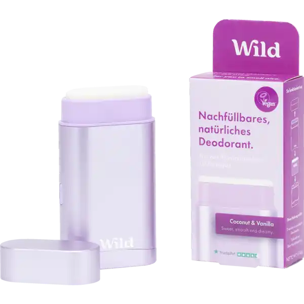 Deo Startpaket: Behälter Lila + Coconut & Vanilla Refill Deo
