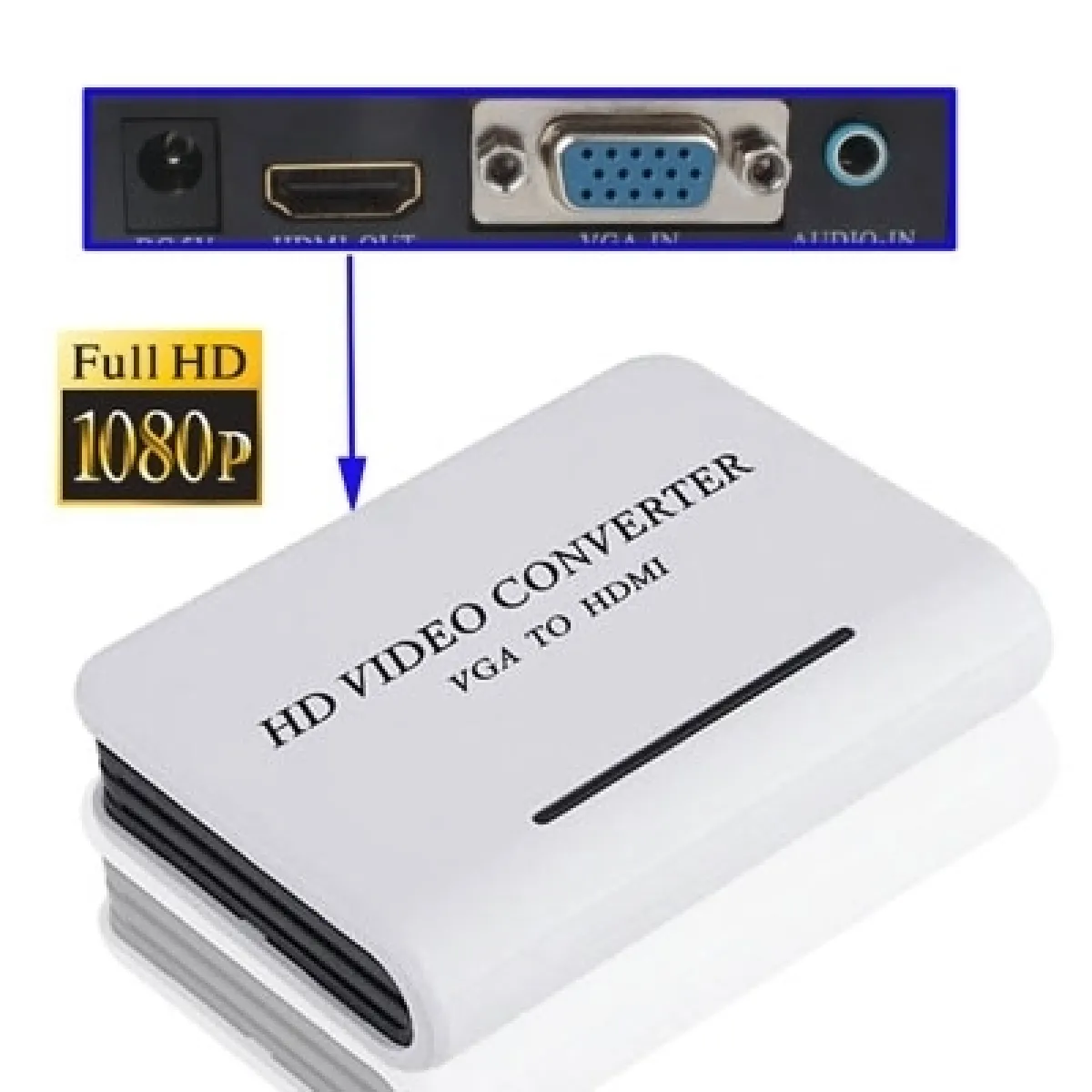 Wewoo Convertisseur Audio Vidéo VGA vers HDMI - Blanc