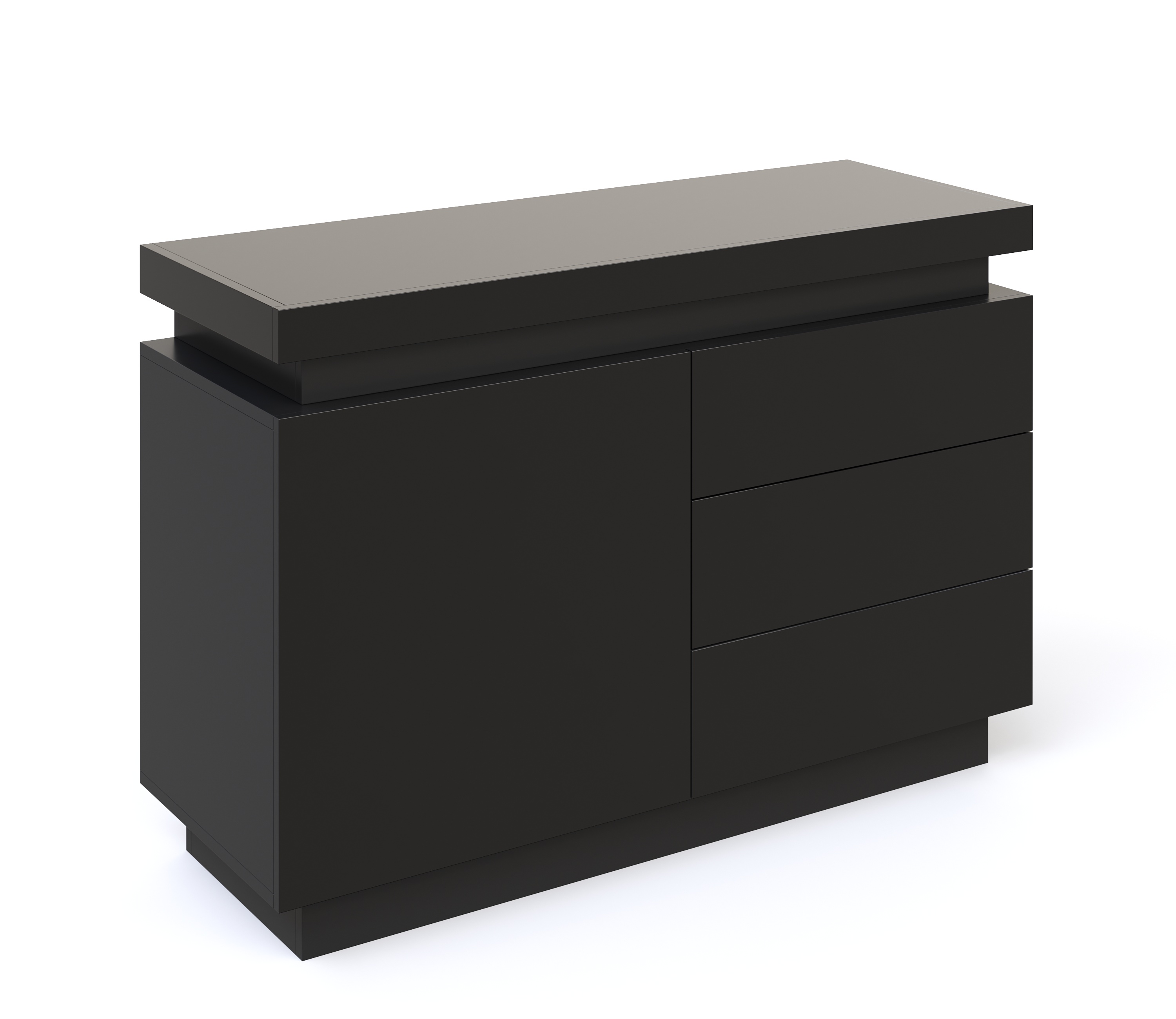 Sideboard LED GIANNI 110 x 76 cm schwarz