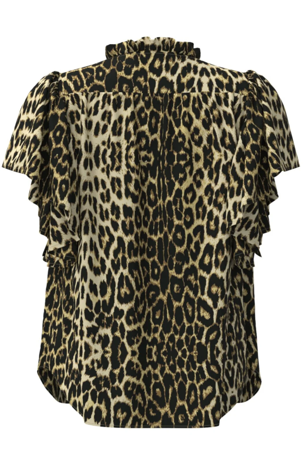 Co´Couture Leocc Ss Frill Top 35705 16 khaki