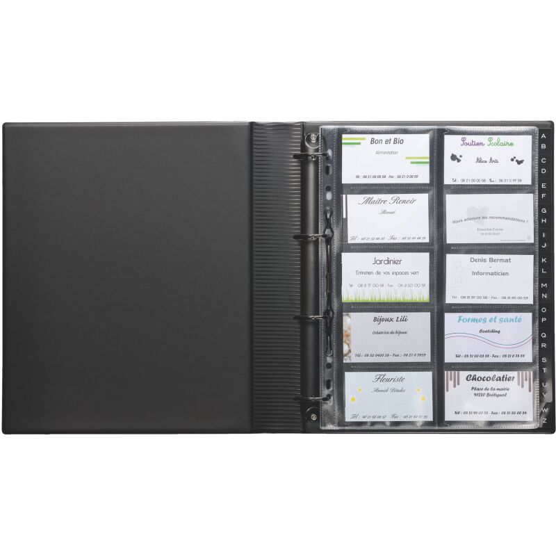 Classeur cartes de visite Durable Centium 25,5 x 31,5 cm noir - 400 cartes