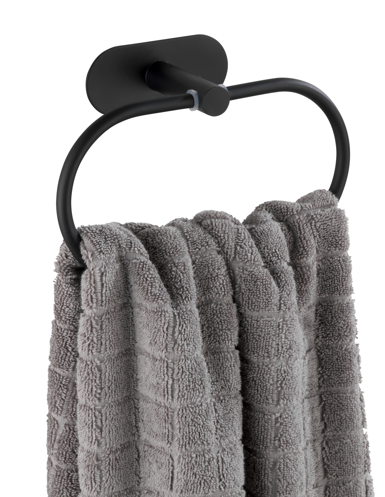Wenko Orea turbo-loc handdoekring RVS zwart mat