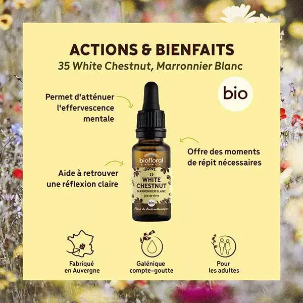 Biofloral Fleur De Bach 35 White Chestnut Marronier Bio 20 ml