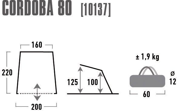 High Peak Strandmuschel »Cordoba 80« mit Transporttasche,